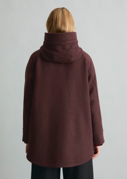 Regular-Fit Wool Parka — Espresso Brown