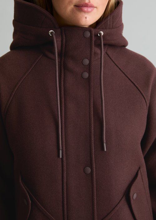 Regular-Fit Wool Parka — Espresso Brown