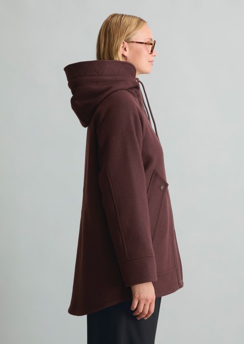 Regular-Fit Wool Parka — Espresso Brown