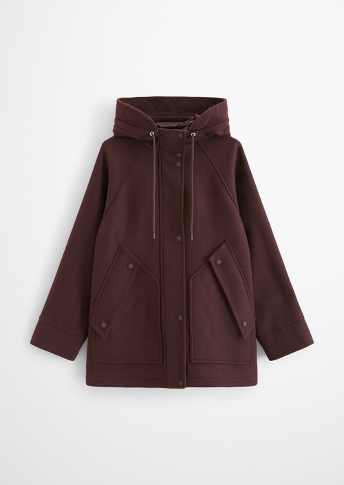 Regular-Fit Wool Parka — Espresso Brown