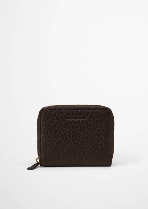 Ellis Zipper Wallet Burnt Coffee in front view