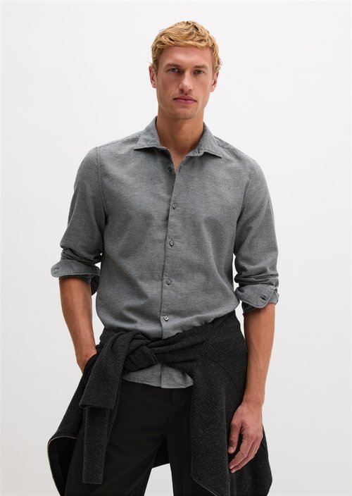 Flannel Shirt-Style — Medium Grey