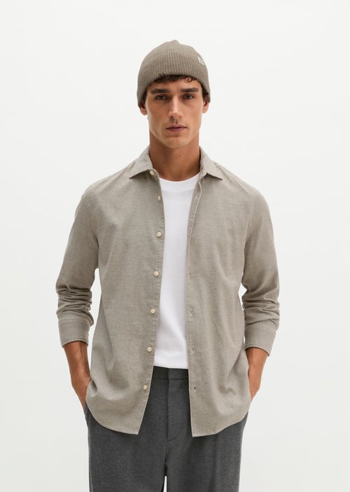 Flannel Shirt-Style — Light Beige