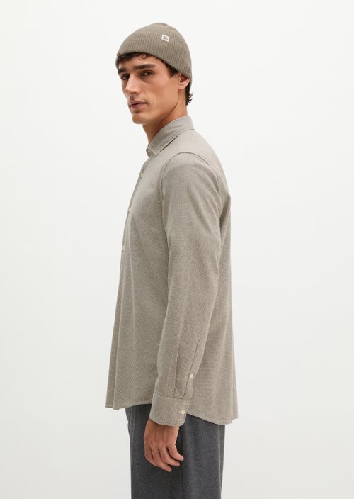 Flannel Shirt-Style — Light Beige