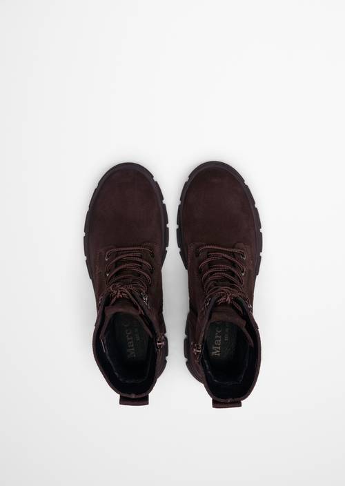 Bottes à lacets modèle Josy Burnt Coffee en vue de dessus