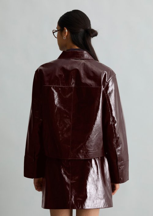 Glossy Leather Jacket, Regular Fit — Rhubarb Jam