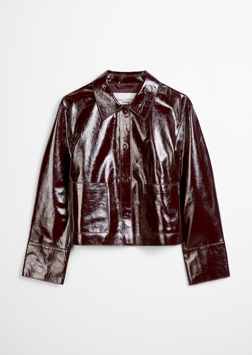 Glossy Leather Jacket, Regular Fit — Rhubarb Jam