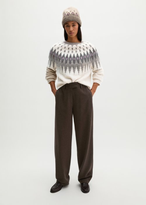 Regular-Fit Tailored Pants — Stone Brown Melange