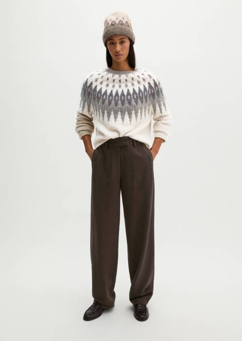 Aangepaste broek, regular Stone Brown Melange in vooraanzicht