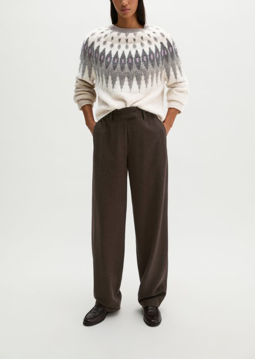 Regular-Fit Tailored Pants — Stone Brown Melange