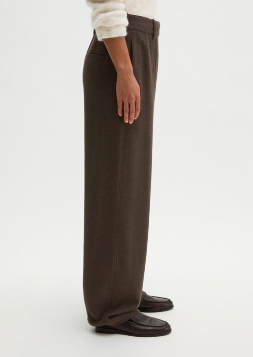 Regular-Fit Tailored Pants — Stone Brown Melange