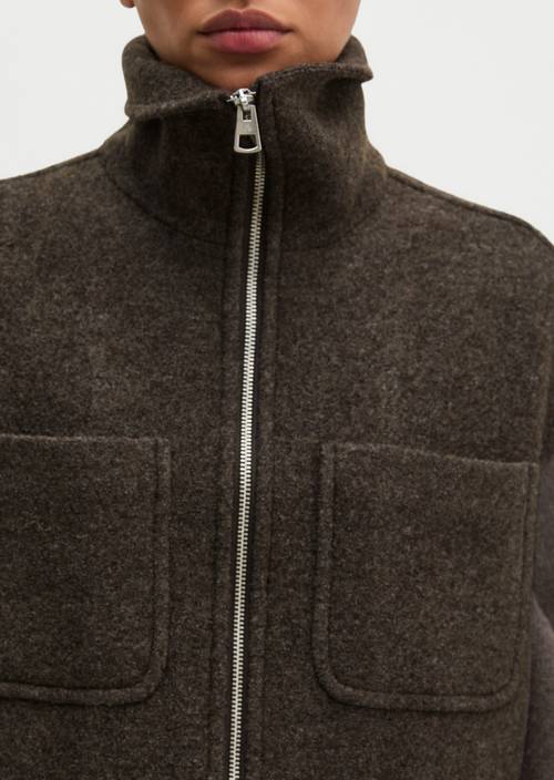 Outdoor-Weste cropped Stone Brown Melange in Detailansicht