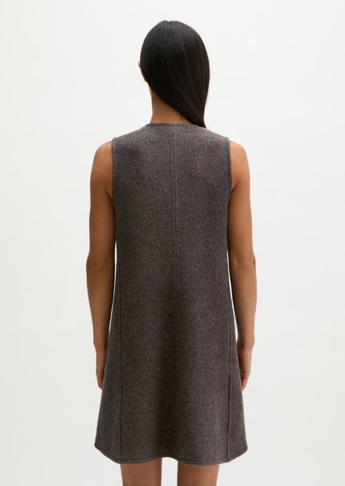 Relaxed-fit sleeveless mini dress — Stone Brown Melange