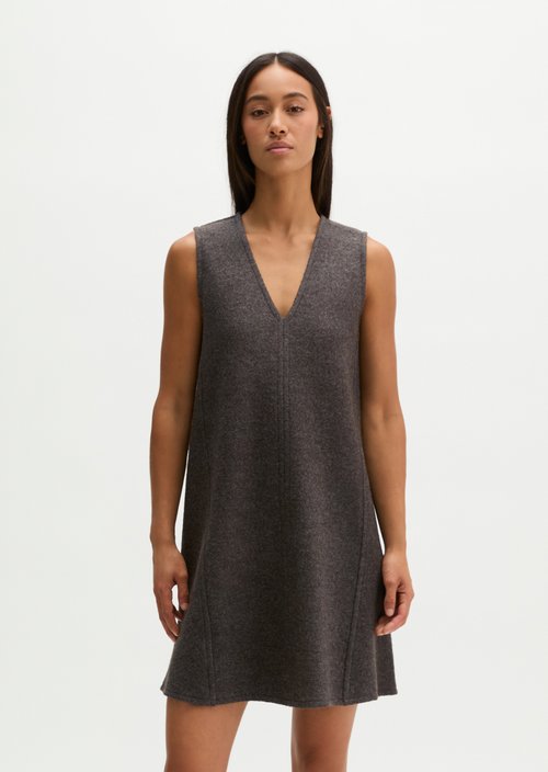 Relaxed-fit sleeveless mini dress — Stone Brown Melange
