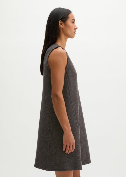 Relaxed-fit sleeveless mini dress — Stone Brown Melange
