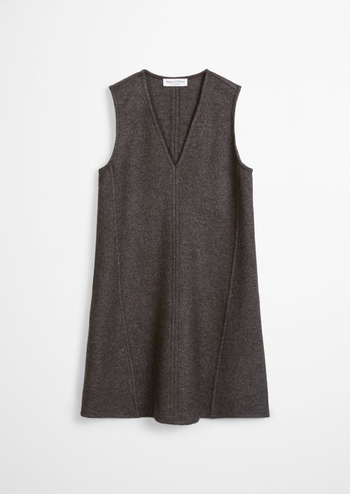 Relaxed-fit sleeveless mini dress — Stone Brown Melange