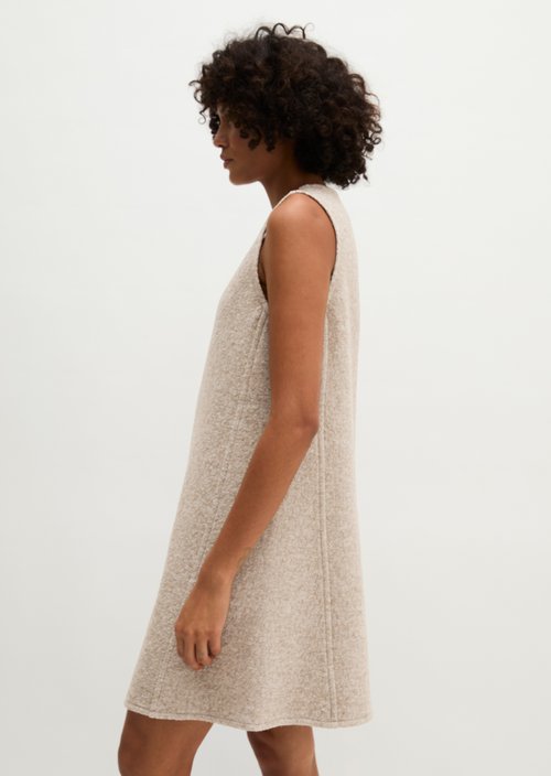 Relaxed-fit sleeveless mini dress — Light Stone Melange