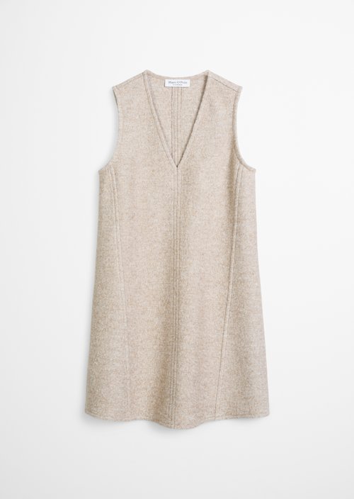 Relaxed-fit sleeveless mini dress — Light Stone Melange