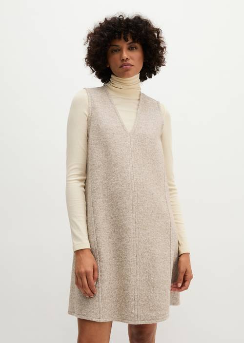 Mini-robe sans manches au style décontracté Light Stone Melange en vue de face
