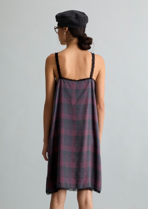 Printed Straight Lingerie Dress — Black