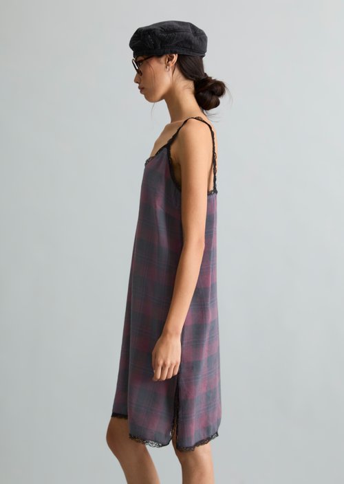 Printed Straight Lingerie Dress — Black