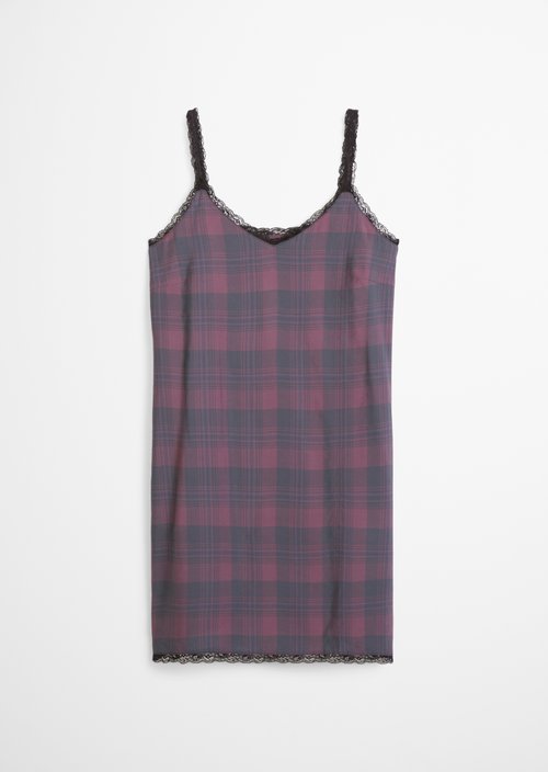 Printed Straight Lingerie Dress — Black
