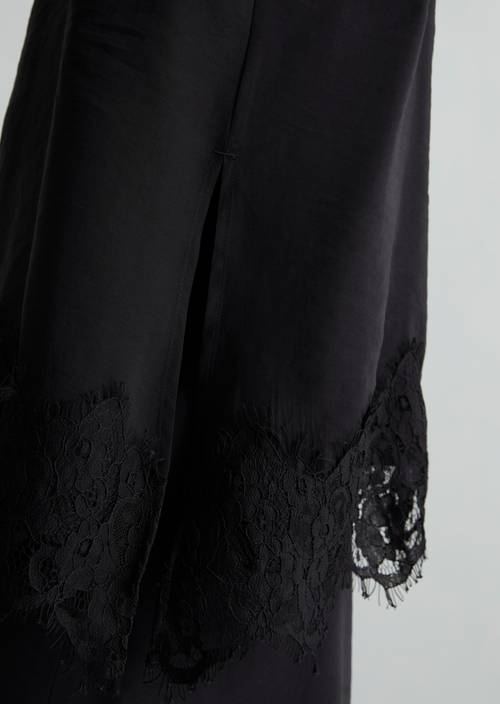 Lingerie Lace Top, Regular Fit Black in detail view