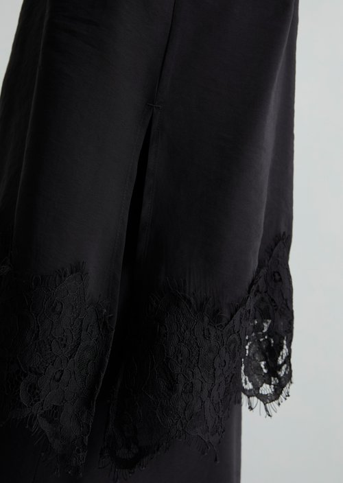 Lingerie Lace Top, Regular Fit — Black