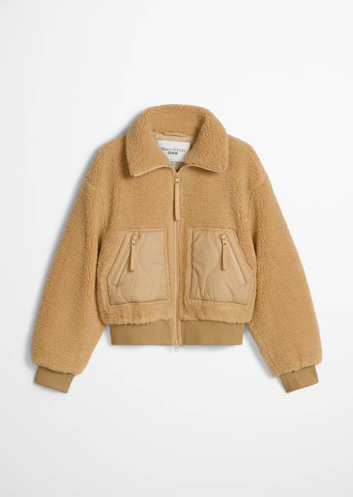 Regular-Fit Teddy Jacket Peanutbutter in isolated view without model