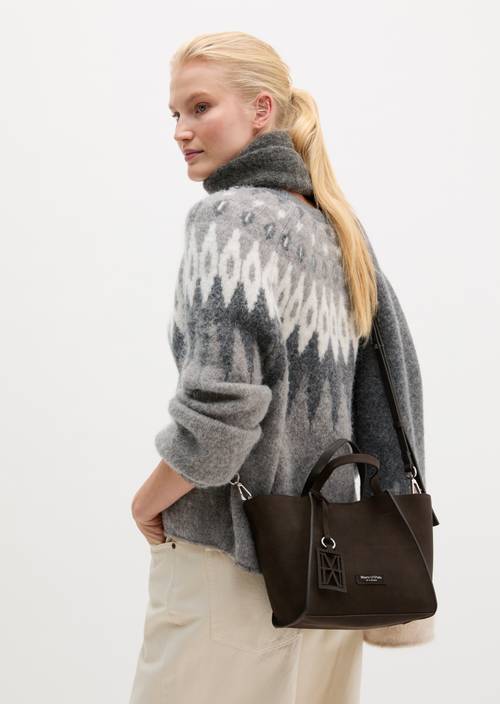 Biani Shoulder Bag Burnt Coffee worn on model
