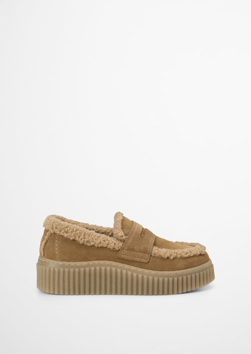Bianca Platform Loafer — Pure Camel