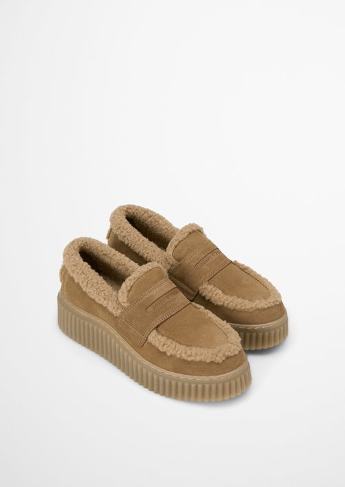 Bianca Platform Loafer — Pure Camel