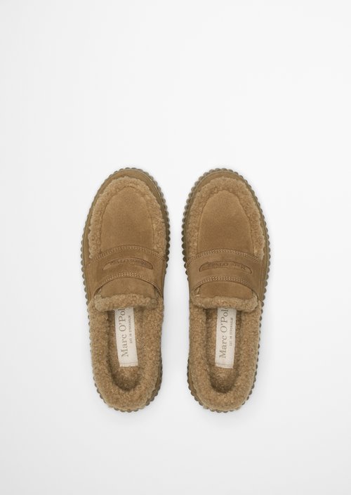 Bianca Platform Loafer — Pure Camel