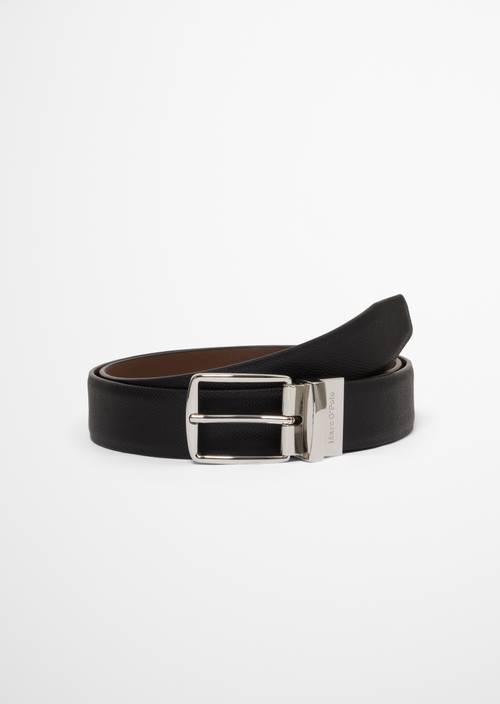 Ceinture réversible 2-en-1, modèle Bodu Black en vue de face