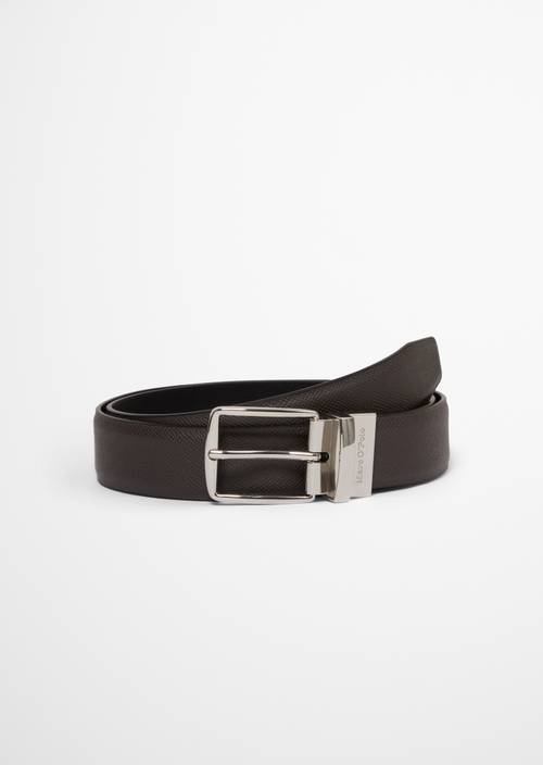 2-in-1 Wendegürtel Model Bodu Dark Nickle in Frontalansicht