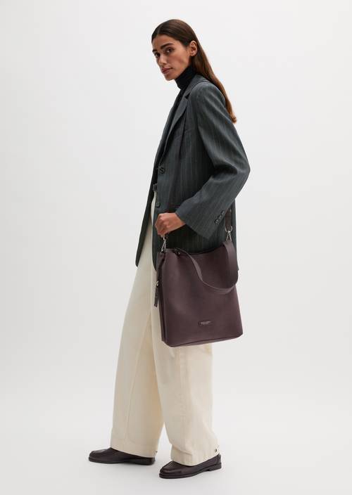 Brinja Medium Hobo Bag Light Plum worn on model