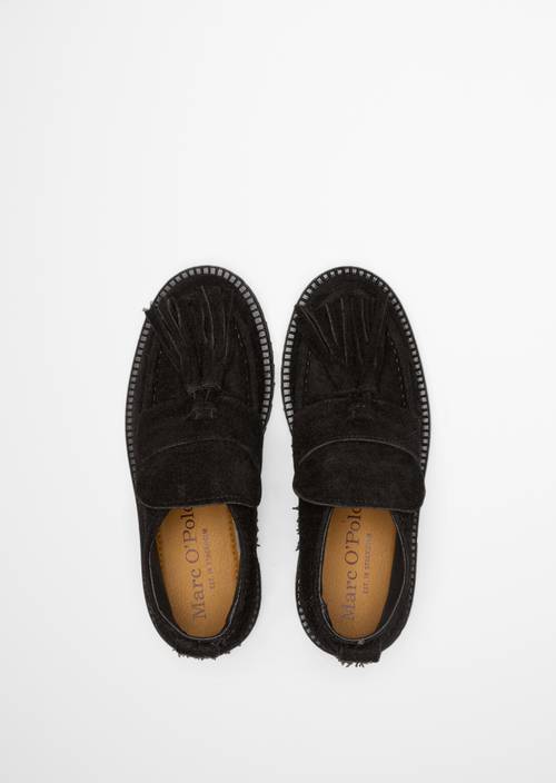 Mocassins à talon court, modèle Erin Burnt Coffee en vue de dessus