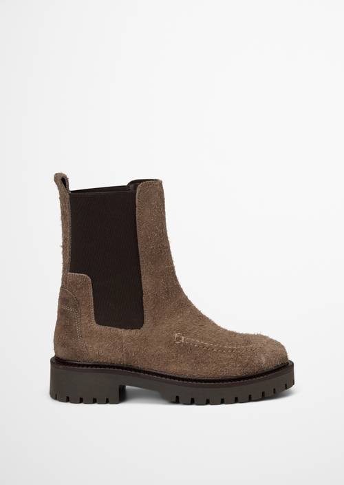 Chelsea-Boot Model Phia Dark Taupe Ansicht rechter Schuh von außen