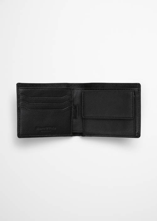 Klapp-Geldbörse Model Tome Black geöffnet dargestellt