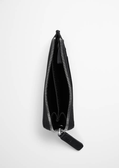 Peněženka na zip, model Timon Black zobrazeno otevřené