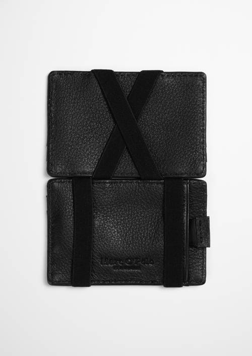 Card Case, Model Malte Black shown opened