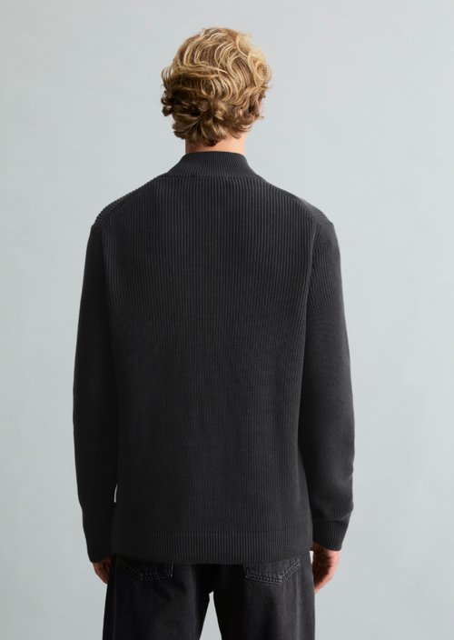 Regular-Fit Knitted Turtleneck — Black