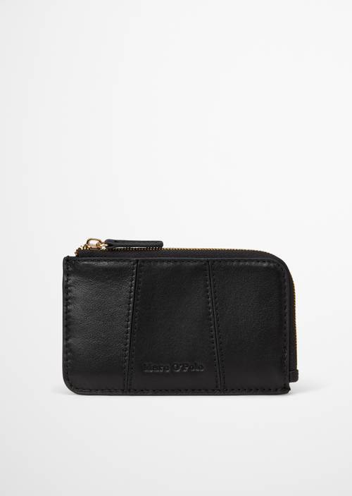 Porte-monnaie à fermeture éclair, modèle Florica Black en vue de face