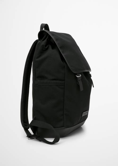 Sac à dos en toile, modèle Maiko Black en vue latérale
