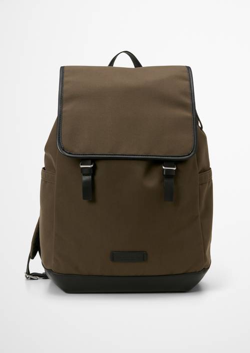 Maiko Canvas Backpack Dusty Olive in front view