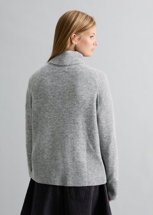 Relaxed-fit turtleneck sweater — Dark Shadow Melange