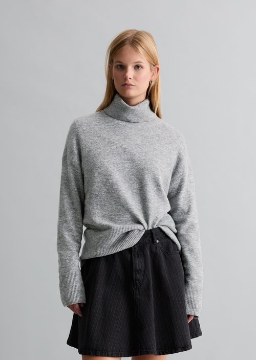 Relaxed-fit turtleneck sweater — Dark Shadow Melange