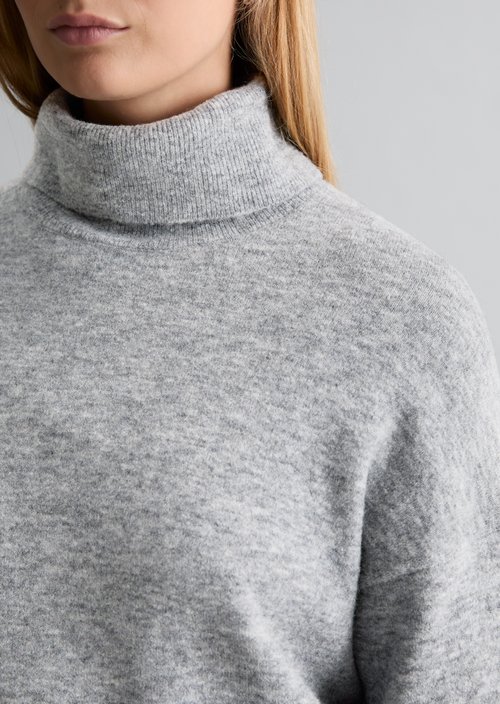 Relaxed-fit turtleneck sweater — Dark Shadow Melange