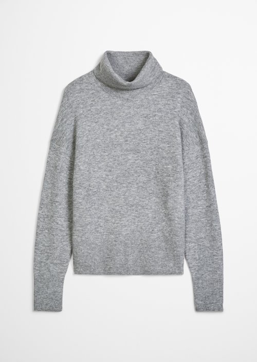Relaxed-fit turtleneck sweater — Dark Shadow Melange