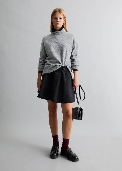 Relaxed-fit turtleneck sweater Dark Shadow Melange in front view